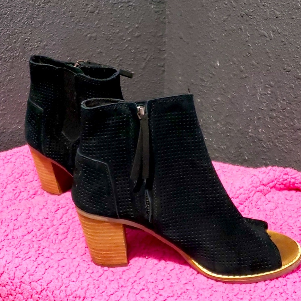 Toms peep toe bootie heels